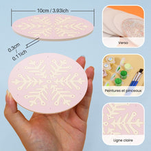 Charger l&#39;image dans la galerie, Peinture par numéros Dessous de Verre 15cm (4 pièces) - Flocon de Neige