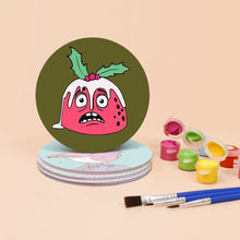 Charger l&#39;image dans la galerie, Peinture par numéros Dessous de Verre 15cm (4 pièces) - Cadeau de Noël Créatif 1