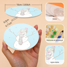 Charger l&#39;image dans la galerie, Peinture par numéros Dessous de Verre 15cm (4 pièces) - Cadeau de Noël Créatif 1