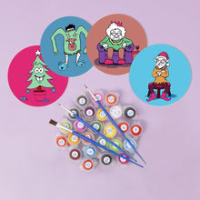 Charger l&#39;image dans la galerie, Peinture par numéros Dessous de Verre 15cm (4 pièces) - Cadeau de Noël Créatif 2