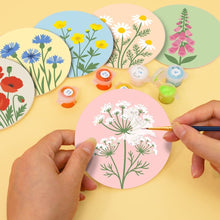 Charger l'image dans la galerie, Peinture par numéros Dessous de Verre 10cm (6 pièces) - Fleurs Sauvages
