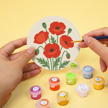 Charger l'image dans la galerie, Peinture par numéros Dessous de Verre 10cm (6 pièces) - Fleurs Sauvages