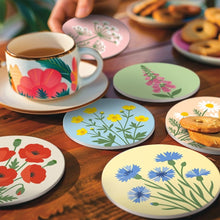 Charger l'image dans la galerie, Peinture par numéros Dessous de Verre 10cm (6 pièces) - Fleurs Sauvages
