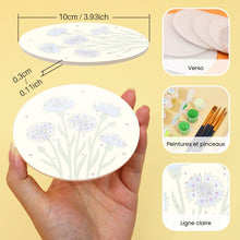 Charger l'image dans la galerie, Peinture par numéros Dessous de Verre 10cm (6 pièces) - Fleurs Sauvages