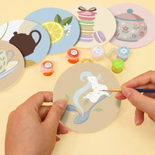 Charger l'image dans la galerie, Peinture par numéros Dessous de Verre 10cm (6 pièces) - L’Heure du Thé