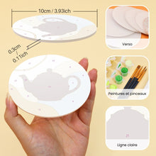 Charger l'image dans la galerie, Peinture par numéros Dessous de Verre 10cm (6 pièces) - L’Heure du Thé