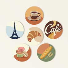 Charger l'image dans la galerie, Peinture par numéros Dessous de Verre 10cm (6 pièces) - Café de Paris Figured'Art