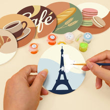 Charger l'image dans la galerie, Peinture par numéros Dessous de Verre 10cm (6 pièces) - Café de Paris