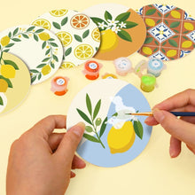 Charger l'image dans la galerie, Peinture par numéros Dessous de Verre 10cm (6 pièces) - Jardin de Citrons