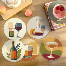Charger l'image dans la galerie, Peinture par numéros Dessous de Verre 10cm (6 pièces) - Dégustation de Vin