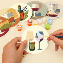Charger l'image dans la galerie, Peinture par numéros Dessous de Verre 10cm (6 pièces) - Dégustation de Vin