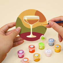 Charger l'image dans la galerie, Peinture par numéros Dessous de Verre 10cm (6 pièces) - Dégustation de Vin