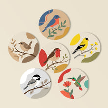 Charger l'image dans la galerie, Peinture par numéros Dessous de Verre 10cm (6 pièces) - Petits Oiseaux Chanteurs Figured'Art