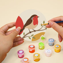 Charger l'image dans la galerie, Peinture par numéros Dessous de Verre 10cm (6 pièces) - Petits Oiseaux Chanteurs
