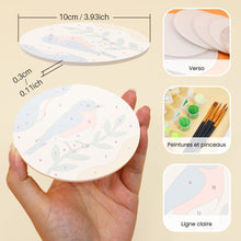 Charger l'image dans la galerie, Peinture par numéros Dessous de Verre 10cm (6 pièces) - Petits Oiseaux Chanteurs