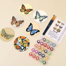 Charger l'image dans la galerie, Peinture par numéros Dessous de Verre 10cm (6 pièces) - Ailes du Printemps