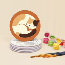 Charger l'image dans la galerie, Peinture par numéros Dessous de Verre 10cm (6 pièces) - Vie de Chat