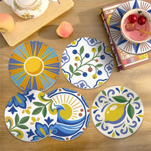Charger l'image dans la galerie, Peinture par numéros Dessous de Verre 10cm (6 pièces) - Motifs Méditerranéens