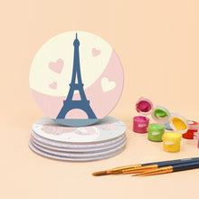 Charger l'image dans la galerie, Peinture par numéros Dessous de Verre 10cm (6 pièces) - Bonjour Paris