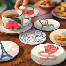 Charger l'image dans la galerie, Peinture par numéros Dessous de Verre 10cm (6 pièces) - Bonjour Paris