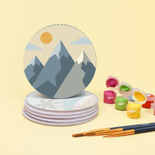 Charger l'image dans la galerie, Peinture par numéros Dessous de Verre 10cm (6 pièces) - Horizons Enchantés