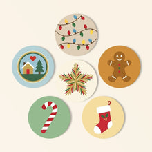 Charger l'image dans la galerie, Peinture par numéros Dessous de Verre 10cm (6 pièces) - Magie de Noël Figured'Art