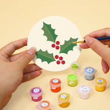 Charger l'image dans la galerie, Peinture par numéros Dessous de Verre 10cm (6 pièces) - Feuillage festif