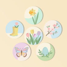 Charger l'image dans la galerie, Peinture par numéros Dessous de Verre 10cm (6 pièces) - Fleurs de printemps Figured'Art