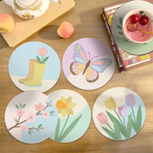Charger l'image dans la galerie, Peinture par numéros Dessous de Verre 10cm (6 pièces) - Fleurs de printemps