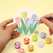Charger l'image dans la galerie, Peinture par numéros Dessous de Verre 10cm (6 pièces) - Fleurs de printemps