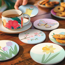 Charger l'image dans la galerie, Peinture par numéros Dessous de Verre 10cm (6 pièces) - Fleurs de printemps