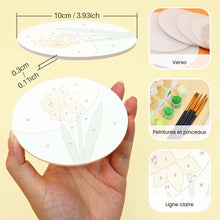 Charger l'image dans la galerie, Peinture par numéros Dessous de Verre 10cm (6 pièces) - Fleurs de printemps