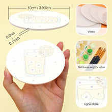 Charger l'image dans la galerie, Peinture par numéros Dessous de Verre 10cm (6 pièces) - Pique-nique d’été