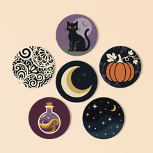 Charger l'image dans la galerie, Peinture par numéros Dessous de Verre 10cm (6 pièces) - Magie d’Halloween Figured'Art