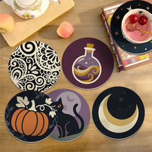 Charger l'image dans la galerie, Peinture par numéros Dessous de Verre 10cm (6 pièces) - Magie d’Halloween