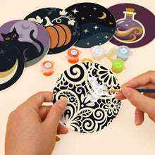Charger l'image dans la galerie, Peinture par numéros Dessous de Verre 10cm (6 pièces) - Magie d’Halloween