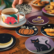 Charger l'image dans la galerie, Peinture par numéros Dessous de Verre 10cm (6 pièces) - Magie d’Halloween