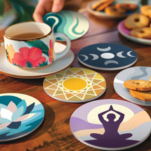Charger l'image dans la galerie, Peinture par numéros Dessous de Verre 10cm (6 pièces) - Équilibre zen