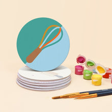 Charger l'image dans la galerie, Peinture par numéros Dessous de Verre 10cm (6 pièces) - Amateurs de desserts