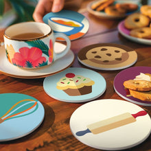 Charger l'image dans la galerie, Peinture par numéros Dessous de Verre 10cm (6 pièces) - Amateurs de desserts