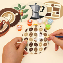 Charger l'image dans la galerie, Peinture par numéros Dessous de Verre 10cm (6 pièces) - Pause café