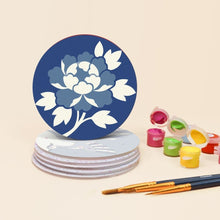 Charger l'image dans la galerie, Peinture par numéros Dessous de Verre 10cm (6 pièces) - Bleu méditerranéen