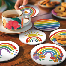 Charger l'image dans la galerie, Peinture par numéros Dessous de Verre 10cm (6 pièces) - Arc-en-ciel coloré