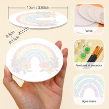 Charger l'image dans la galerie, Peinture par numéros Dessous de Verre 10cm (6 pièces) - Arc-en-ciel coloré