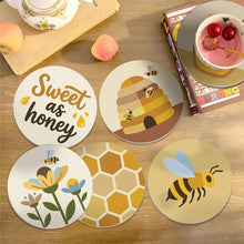 Charger l'image dans la galerie, Peinture par numéros Dessous de Verre 10cm (6 pièces) - Jardin d’abeilles
