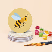 Charger l'image dans la galerie, Peinture par numéros Dessous de Verre 10cm (6 pièces) - Jardin d’abeilles