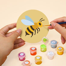 Charger l'image dans la galerie, Peinture par numéros Dessous de Verre 10cm (6 pièces) - Jardin d’abeilles