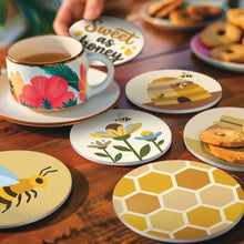 Charger l'image dans la galerie, Peinture par numéros Dessous de Verre 10cm (6 pièces) - Jardin d’abeilles