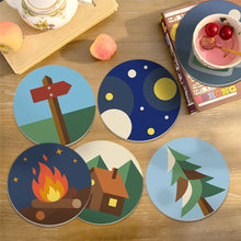Charger l'image dans la galerie, Peinture par numéros Dessous de Verre 10cm (6 pièces) - Nuits de camping