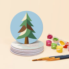Charger l'image dans la galerie, Peinture par numéros Dessous de Verre 10cm (6 pièces) - Nuits de camping